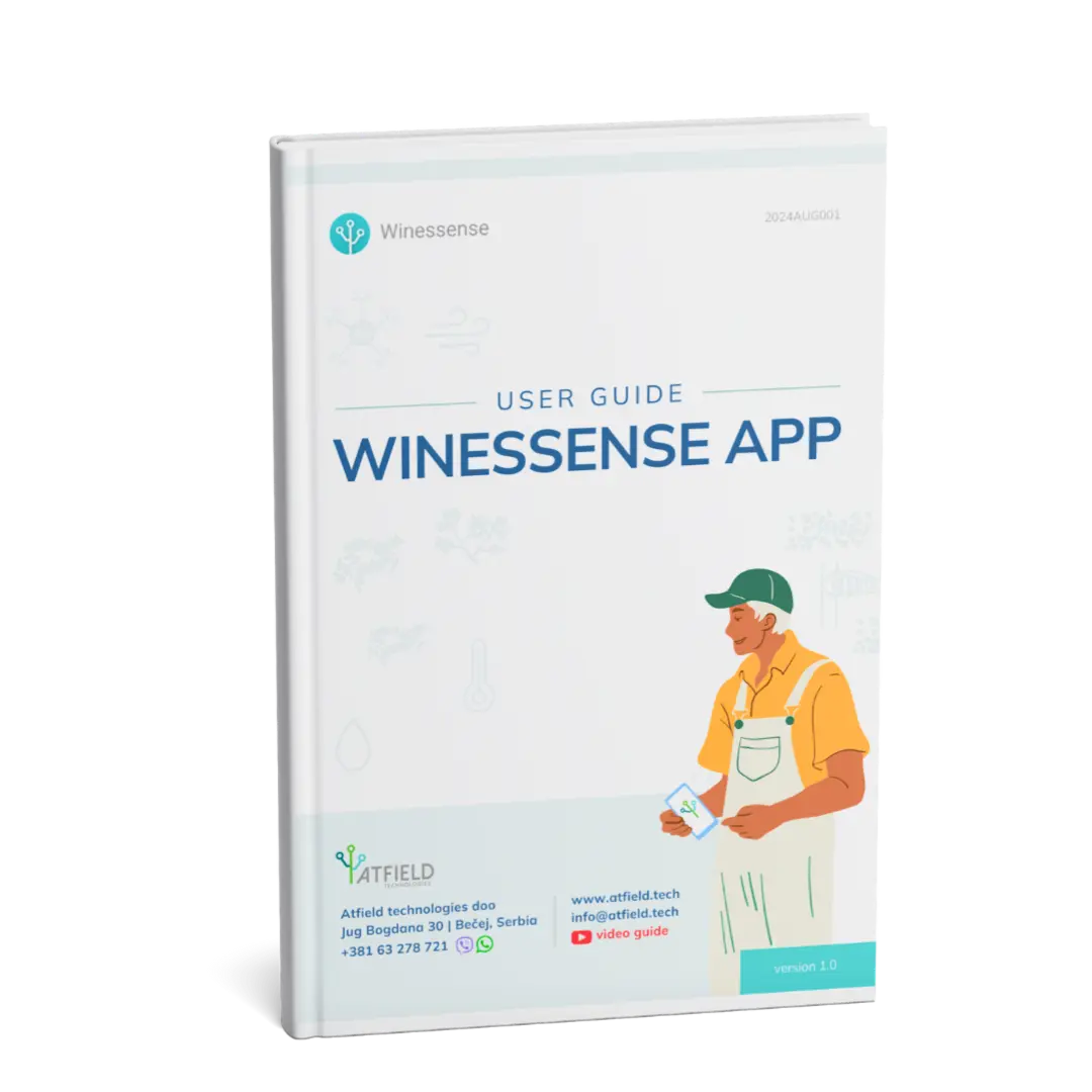 Winessense app user guide, A4 document, front cover.